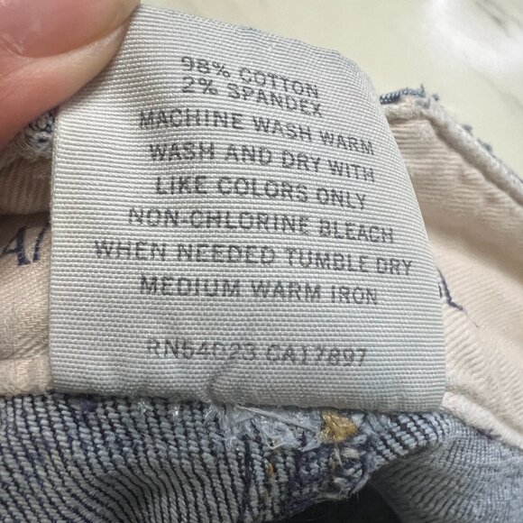 Banana Republic Jeans Double Buttons, Flap Pockets, Wide Leg - yellow accents 4 - Picture 11 of 11